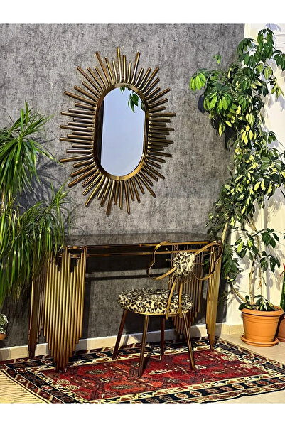 MENDY Ea Concept Dresuar Ultra Lak Kaplama Bronz Cam Kelebek Prenses Sandalyeli