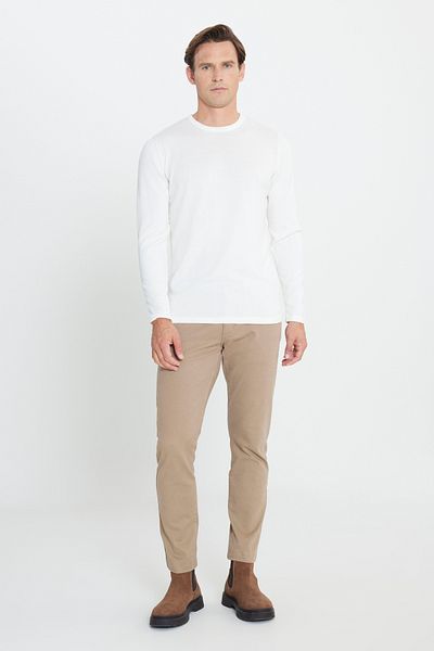 AC&Co / Altınyıldız Classics Men&#39;s Ecru Standard Fit Normal Cut Warm Crew Neck Knitwear Sweater