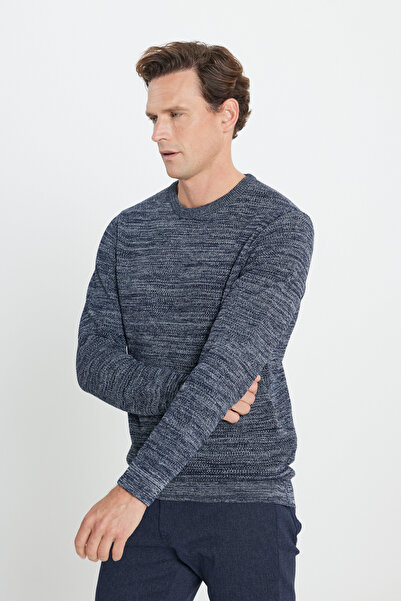 ALTINYILDIZ CLASSICS Стандартний трикотажний светр з коміром-стійкою та рукавами з еластичною манжетою