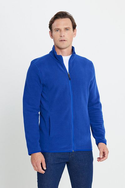 AC&Co / Altınyıldız Classics Ανδρικά Saks Μπλε όρθιος γιακάς Bato Φούτερ Fleece Jacket - που δεν πέφτει