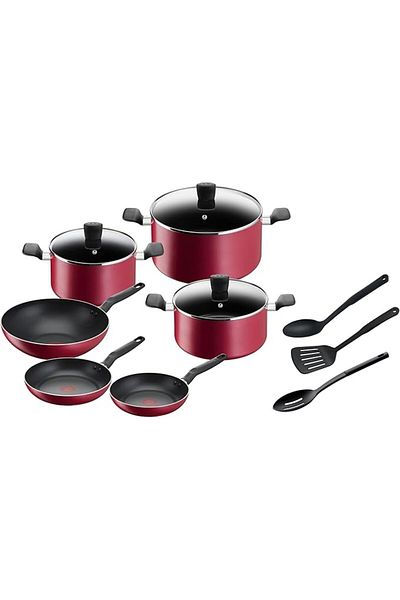TEFAL مجموعة سوبر كوك 12 قطعة |   فريبانز 22/24 سم، ووكبان 28 سم