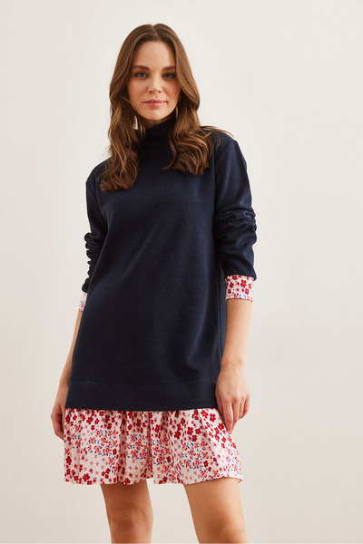 Olalook Dámské šaty Navy Red Thessaloniki - Elb- 19000965