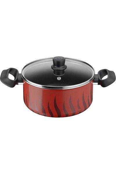 TEFAL Tempo Flame 22 cm - Non Stick Casserole with Lid