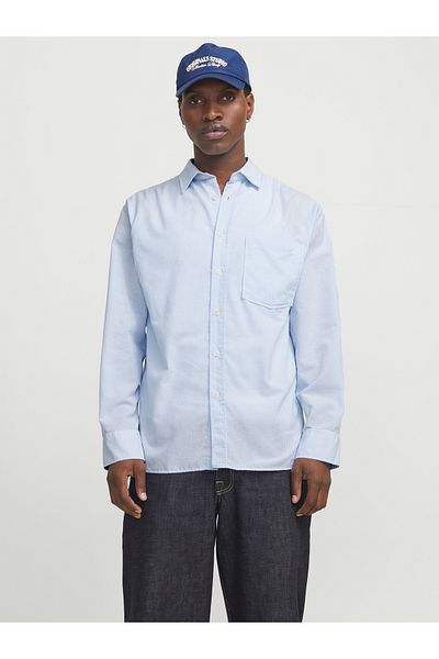 Jack & Jones JORMARGATE قميص أكسفورد LS BF LN أزرق 12266170