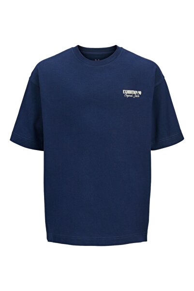 Jack & Jones تي شيرت رجالي باللون الأزرق الداكن 12275948