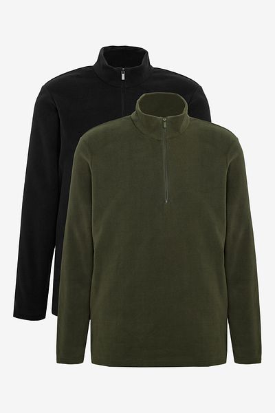 George Henry Pack of 2 Keep Warm Standard Fit Bato Collar Cold Proof Sweatshirt Fleece