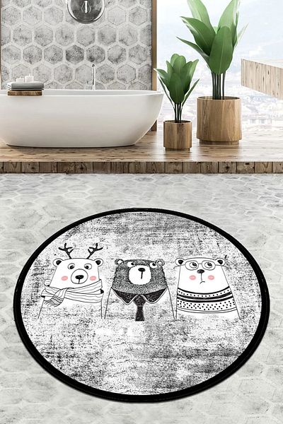 Chilai Home Χαλί μπάνιου Three Bears Διάμετρος 140x140 cm Djth