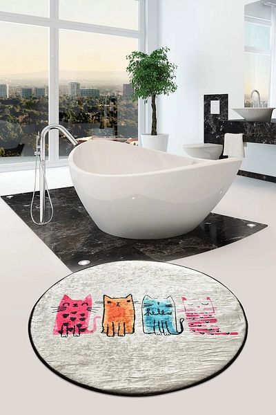 Chilai Home Baby Cats Διάμετρος 100 cm Μοκέτα μπάνιου Djth
