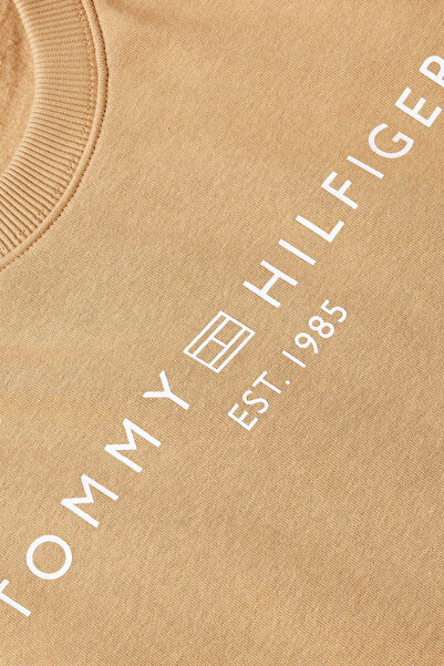 Tommy Hilfiger Kadın MDRN REG CORP LOGO C-NK SWTSHRT Sweatshirt - CAMEL
