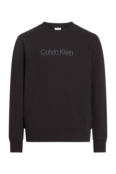 Calvin Klein Pánská černá mikina – dlouhý rukáv, výstřih, detail loga, běžné nošení K10K 113573 – beh