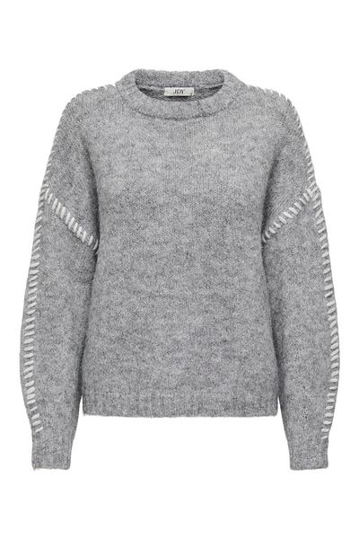 JDY Jdyzoey Life L/S on Stitch Pull Knt Noos Light Grey Melange 15336758