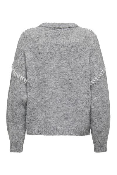 JDY Jdyzoey Life L/S on Stitch Pull Knt Noos Light Grey Melange 15336758
