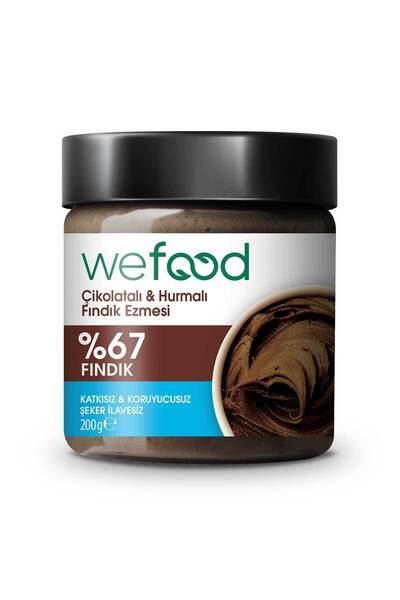 Wefood Çikolatalı Hurmalı Fındık Ezmesi (Katkısız) 200 gr