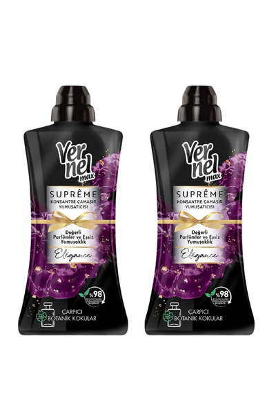 Vernel Max Konsantre Çamaşır Yumuşatıcısı 2 X 1200ml (100 YIKAMA) Supreme Ele...