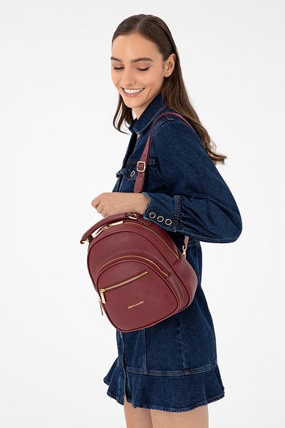 Pierre Cardin Dámský batoh Burgundy Print 05Po24K1876