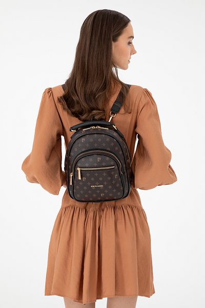 Pierre Cardin Dámský batoh Coffee Monogram 05Po24K1876