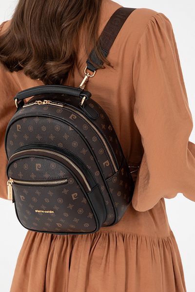 Pierre Cardin Dámský batoh Coffee Monogram 05Po24K1876