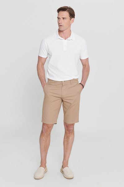 ALTINYILDIZ CLASSICS Pantaloni scurți slim cu buzunare laterale, cu model Seersucker