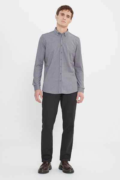 ALTINYILDIZ CLASSICS Cotton Slim Fit Slim Fit Buttoned Lapel Shirt