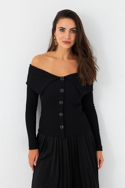 Cool & Sexy Schwarze, geknöpfte Camisole-Damenbluse EY2985