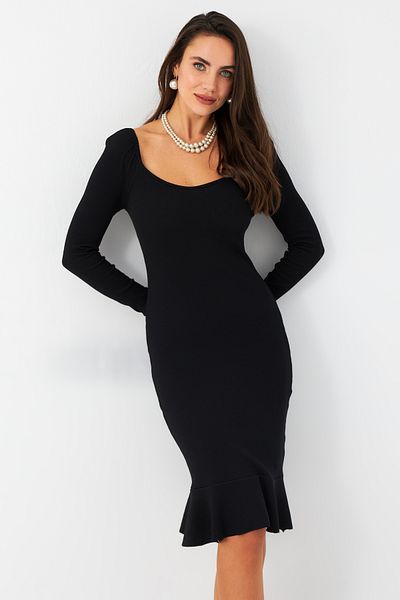 Cool & Sexy EY2976 - Rochie midi neagră pentru femei