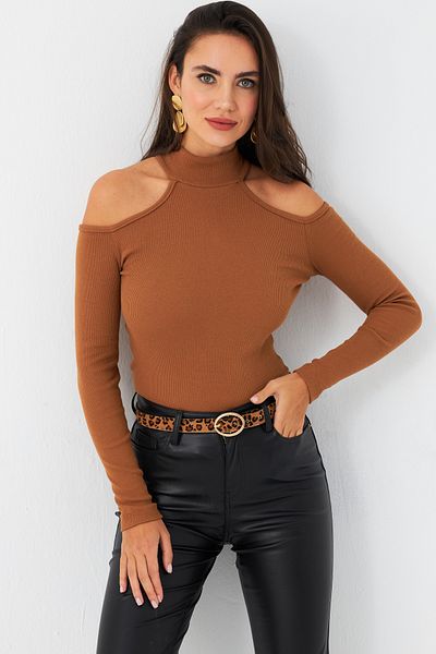 Cool & Sexy Μπλούζα Camel Camisole - Σχέδιο Off-the-Shoulder EY2590
