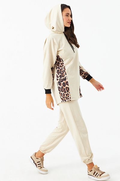Cool & Modest Women's Vanilla Leopard Print Bottom Top Suit Mpc301