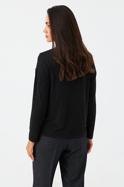 Cool & Sexy Women's Anthracite Tulle Detailed Fisherman Blouse Ey2980