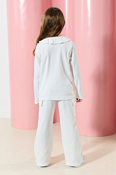 TRENDYOLKIDS Ecru sima kötött alsó-felső készlet TKDAW25AU00104