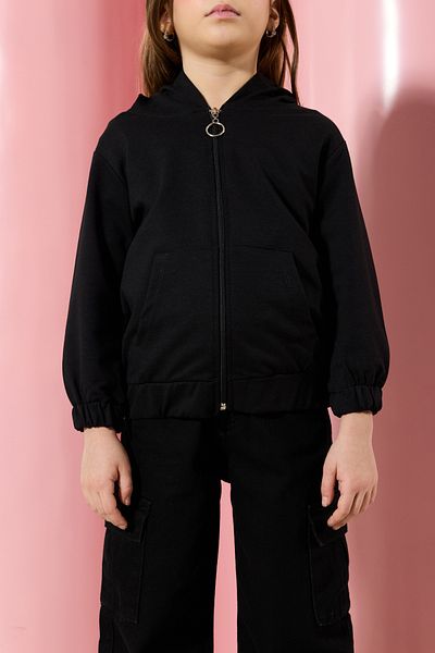 TRENDYOLKIDS Unisex pletený kardigan s kapucí na zip - TKDAW25HI00001