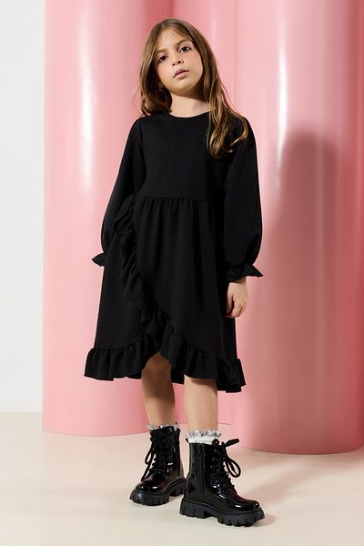 TRENDYOL SHOES Черевики для дівчинки чорні лаковані на блискавці та шнурках TAKAW25BO00045