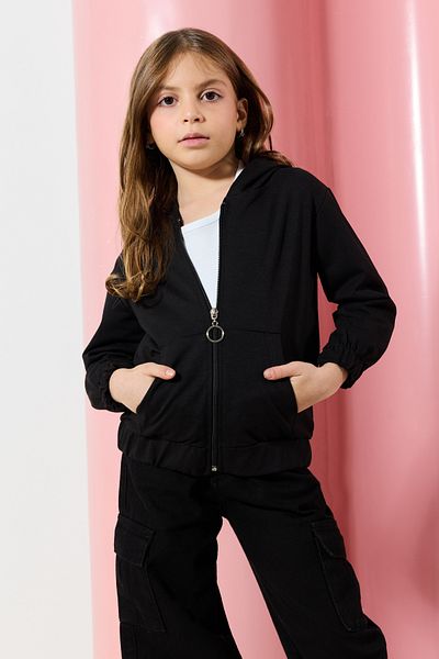 TRENDYOLKIDS Unisex pletený kardigan s kapucí na zip - TKDAW25HI00001