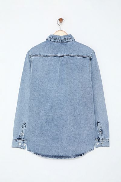 Trendyol Collection Light Blue Regular Fit Denim Shirt and Jacket Set - Tmnaw25Ce00001