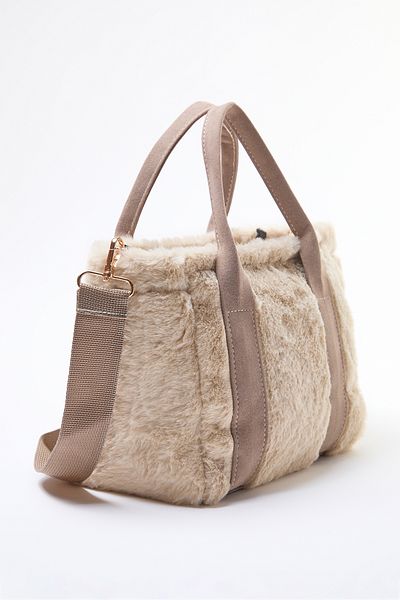 TRENDYOL SHOES Ecru műszőrme mini táska női táska TAKAW25OC00009