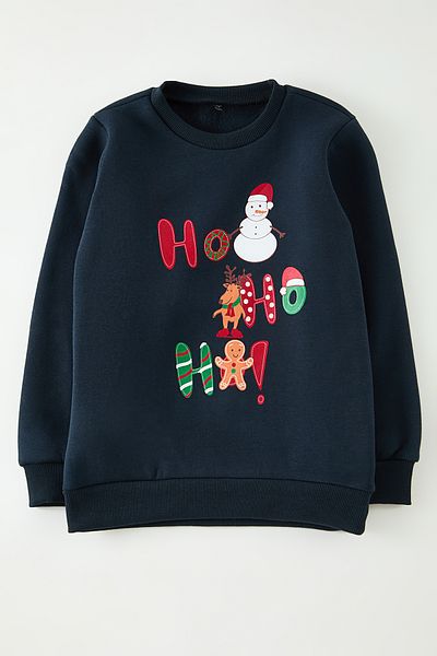 TRENDYOLKIDS Pletená mikina - námořnická modř s potiskem, Tkdaw25Sw00098