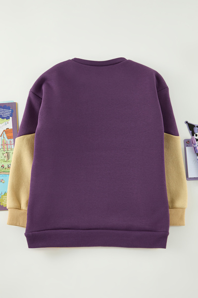 TRENDYOLKIDS Hanorac mini Me tricotat uni pentru băiat violet TKDAW25SW00123