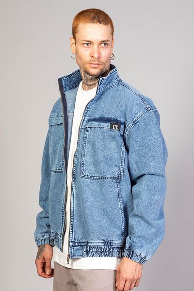 LTC Jeans Ανδρικό τζιν μπουφάν Bomber με φερμουάρ Oversize Ice Blue Washed Model