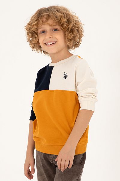 U.S. Polo Assn. Boy's Mustard Crew Neck Sweatshirt 50293527 -Vr072
