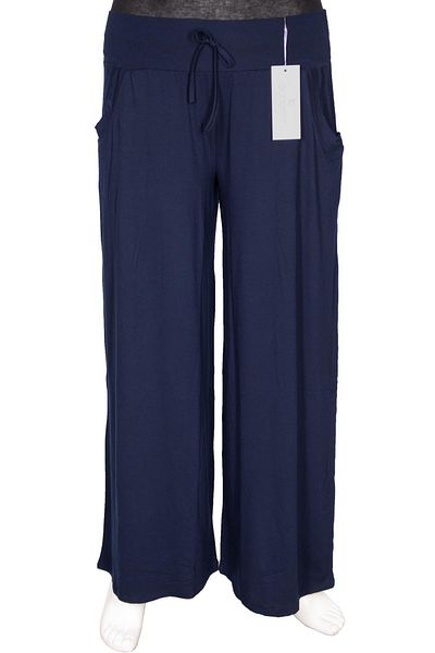Barem Navy Blue Viscose Combed Cotton Women's Sports Trousers - Pocket Skirt