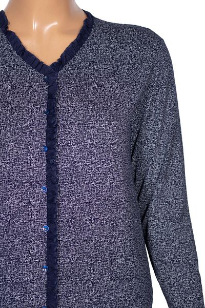 Pıtırcık Cimariva Women's Country Large Size Frilly Navy Blue Blouse