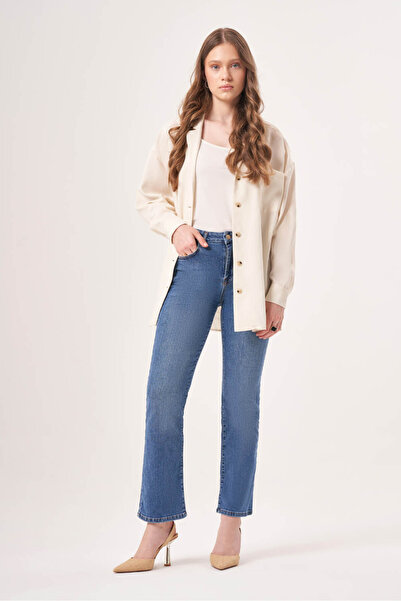 Mizalle 23408 İndigo Denim Pantolon