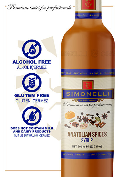 Simonelli Kahve Ve Kokteyl Şurubu Anatolian Spice Aromalı 700 ml Pompa Hediyeli