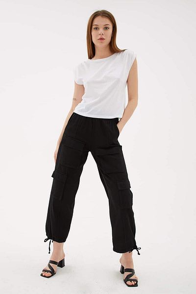 Fashion Friends Cargo Pocket Trousers Black