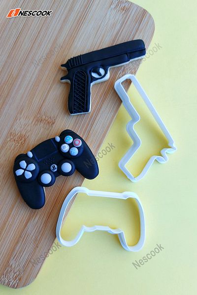 nescook 2 Pack Playstation Joystick Game Controller - Gun and Gun Mold