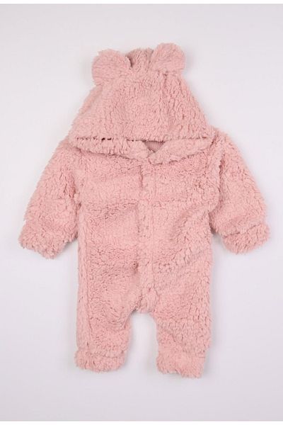 ALPİDS Winter Hooded Baby Plush Welsoft Jumpsuit