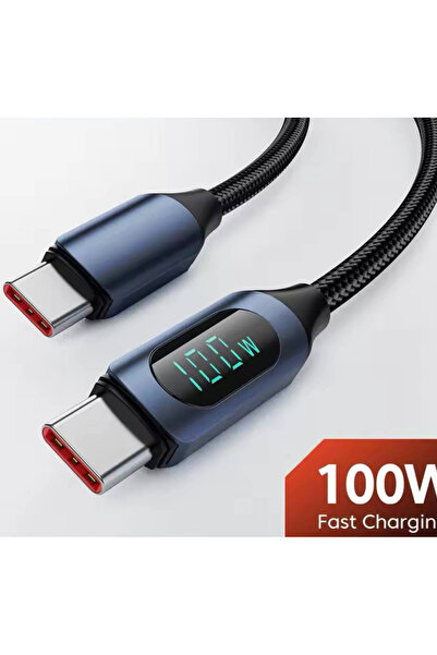 UMD 100 W TYPE-C TO TYPE-C DİJİTAL EKRAN HIZLI DATA/ŞARJ KABLOSU 1 METRE