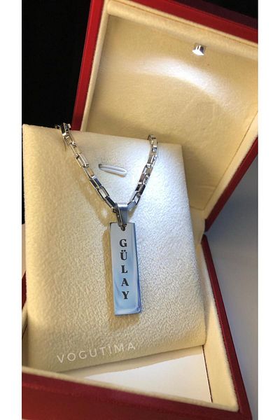 vogutima Name Written Fine Tip Unisex Necklace • Lover • Wife • Father • Gift for a Friend Steel Necklace