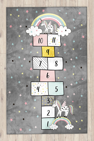 Bebişim Halı Sevimli Pony Seksekli Bambu Çocuk Halısı