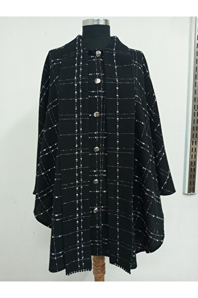 LAMODE ESTALLUVIA Düğmeli Yaka Ve Cep Detaylı Pelerin Panço