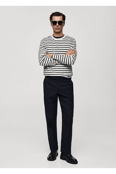 MANGO Man 100% cotton striped T-shirt